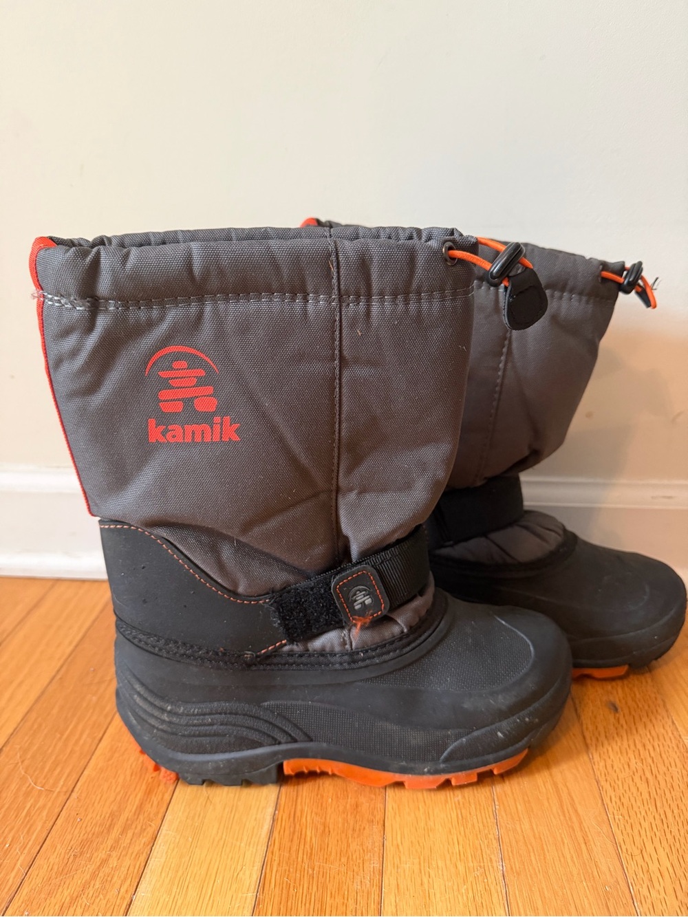 Kamik Kids Gray and Orange Insulated Snow Boots